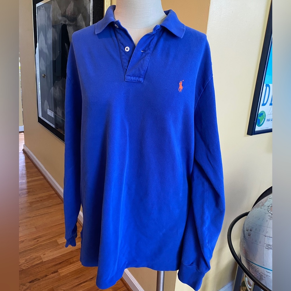 men’s royal blue long sleeve polo ralph lauren